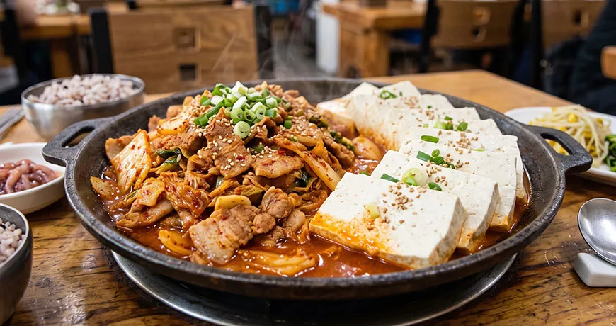 Bean Curd with Stir-fried Kimchi | 두부김치