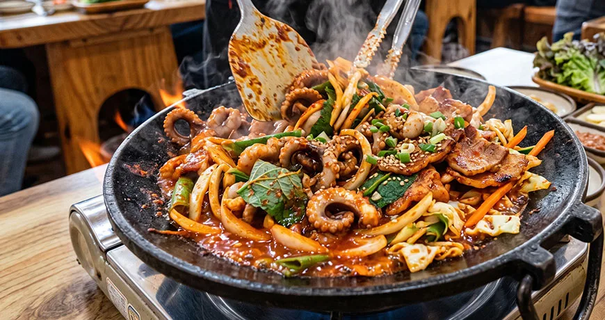 Webfoot Octopus and Pork Belly Bulgogi | 주꾸미삼겹살불고기