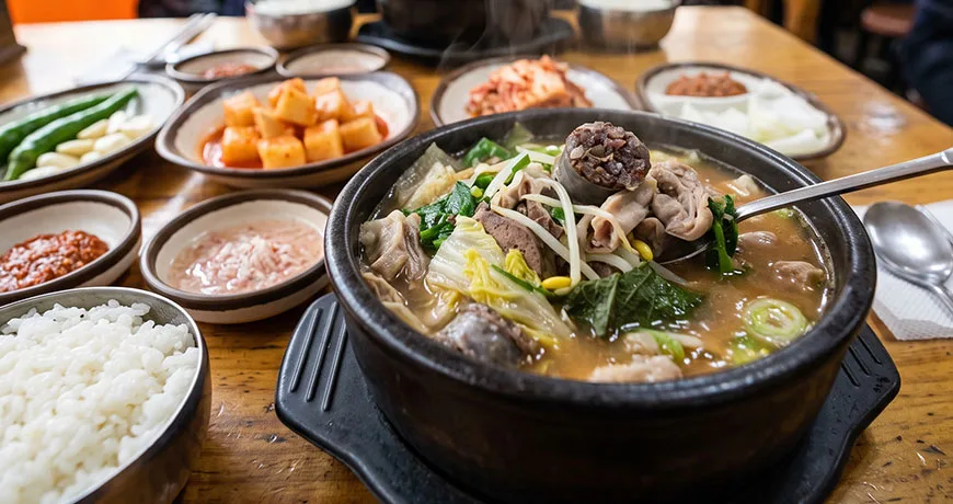 Blood Sausage and Rice Soup | 순대국밥